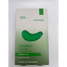 SpaScriptions For Men Cucumber Hydrogel Under-Eye Pads 4 Pairs