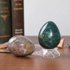 mookaitedecor 76-90mm Natural Ocean Jasper Crystal Egg Ornament with Acrylic