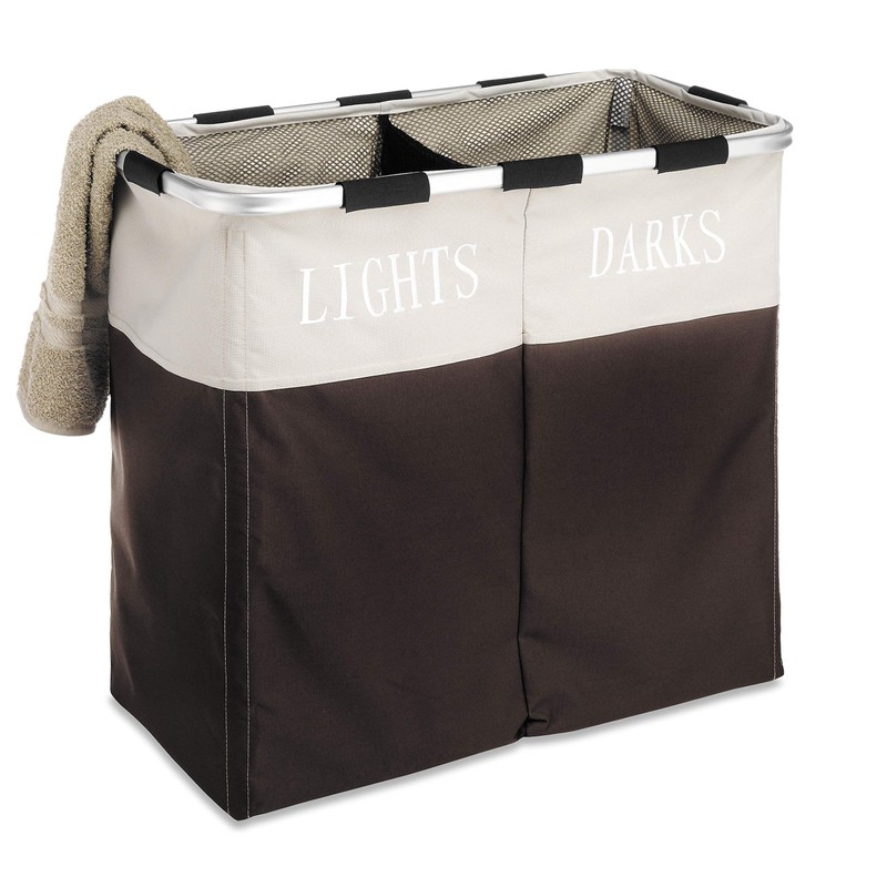 Whitmor Easycare Double Laundry Hamper - Lights and Darks Separator