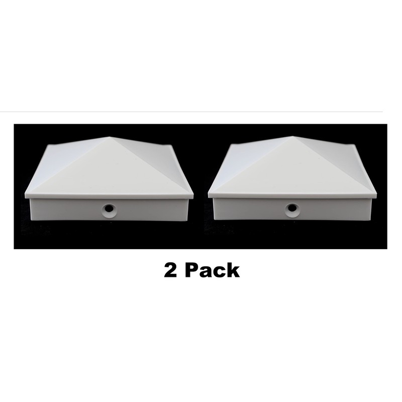 Plastic Pyramid 4x4 Nominal (3-5/8"x3-5/8") Fence Post Caps with Pre-Drilled