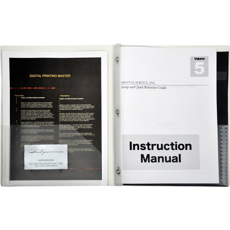 Lion 2-Pocket Plastic Folder with Fasteners, Clear, 1 Folder (92310-CR)