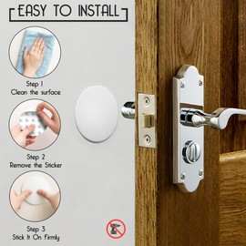 Door Stoppers - Large 3.15" (4 PCS) - Door Stoppers for Wall with Strong Back Adhesive - Quiet and Shock Absorbent Silicone Wall Protectors from Door Knobs - Protects Every Surface - White