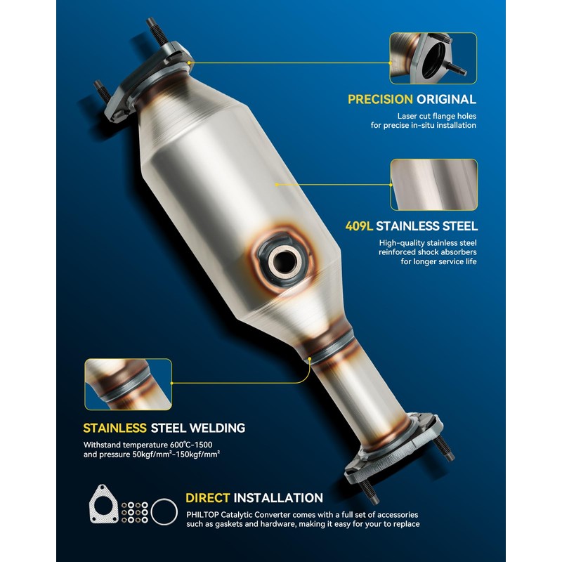 PHILTOP Catalytic Converter Kit Compatible with Honda 1998-2002 Accord 2.3L