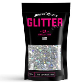 3mm Silver Holographic STARS Premium Glitter 50g / 1.75oz Multi Purpose Craft Paper Glass Decorations DIY Project
