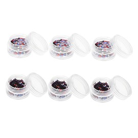 Ipetboom Nail Art Sequins 6 Sets of Five-Pointed Star Glitter Independence Day Theme Chic Charming Nail Decorations for Women Girls