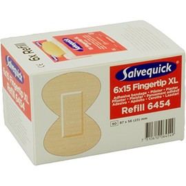 Salvequick - Plaster Dispenser and Refills (6 x 6454 Fingertips, Elastic)