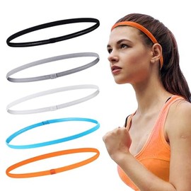 5 Bandas para el Cabello Deportivas, Paquete Diadema Deportiva Antideslizante, Banda para la Cabeza Elástica Ligas Deportivas para Cabello Banda para 