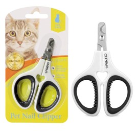 OneCut Professional Dog Nail Clippers with Protection, Safety Lock and Nail File, Nail Clippers for Pets, Claw Nail Clippers for Trimming Best Cats, Puppies, Kittens (Black)
