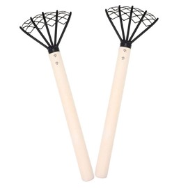 MERRYHAPY 2pcs Clam Rake Dig Seafood Accessories Dig Seafood Tool Thatch Rake Mesh Net Rake Clam Digging Tools Shell Clam Digger Garden Shovel Clamming Shells Rake Wooden Beach Rake Manual