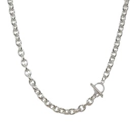 Joddfly Stainless Steel Chain Necklace, 8MM Wide, 21.6 Inches, OT Buckle Toggle Clasp