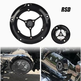 Unbranded Clear Clarity Derby & Timer Timing Covers Black RSD For Harley Touring 2016-UP