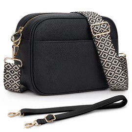 KALIDI Damen Umhängetasche, stylisch Veganem Leder Breiter Gurt Crossbody Schultertasch mit 2 verstellbaren Riemen für tägliches Arbeiten, Einkaufen, Verabredungen, Reisen