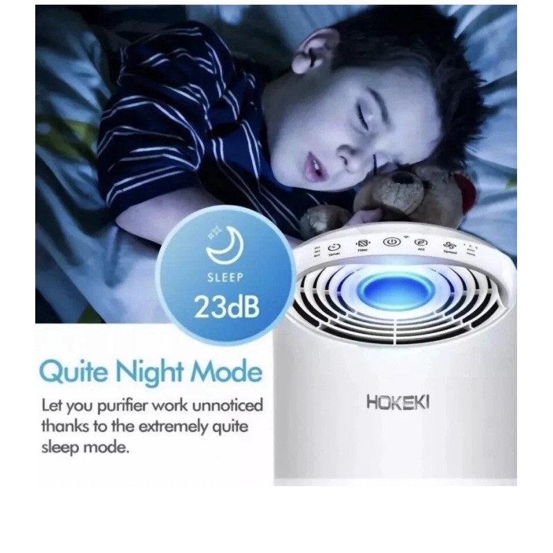 HOKEKI Air Purifier for Home Allergies Pets Hair Bedroom True