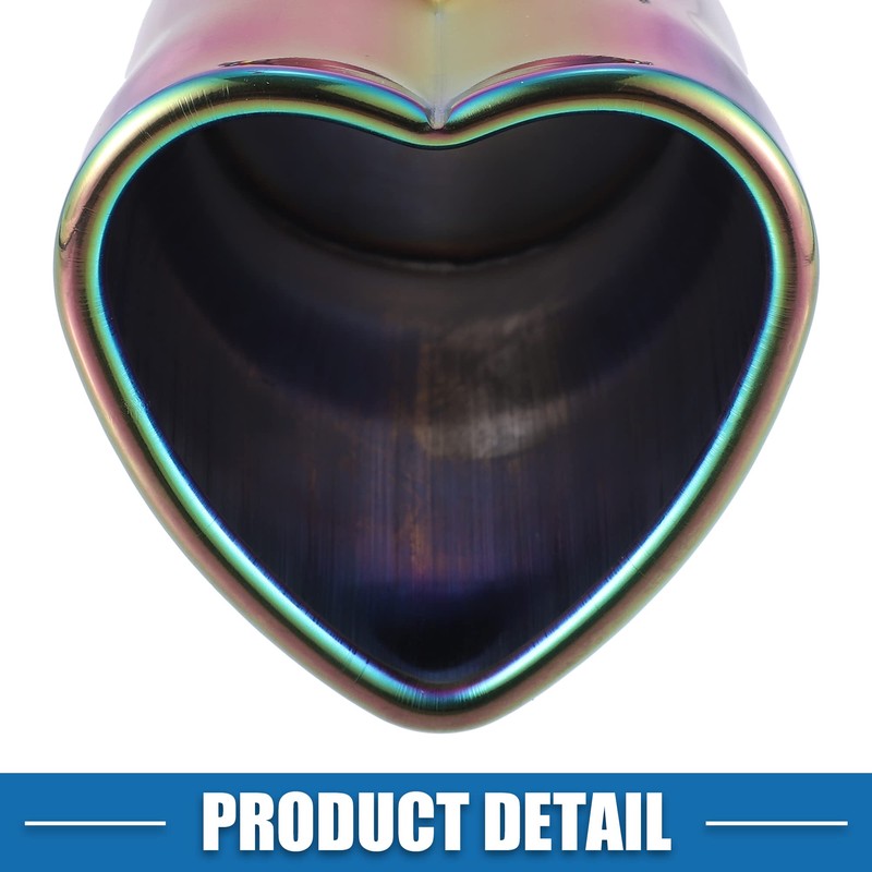 X AUTOHAUX Car Curved Exhaust Tip Pipe Heart Shape 2.36"