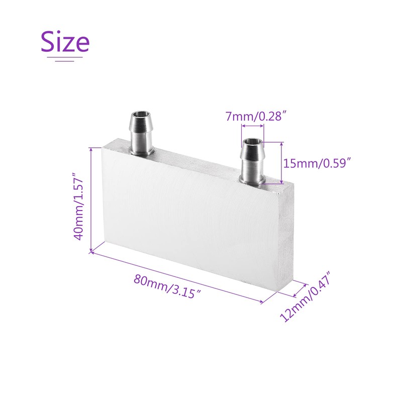 DMiotech 40 x 80 x 12 mm Aluminium Water Block