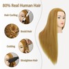 Sirydtm 28" Mannequin Head with Human Hair Light Brown 80%