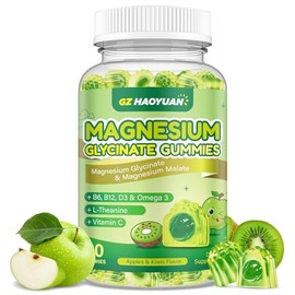 Magnesium Glycinate Gummies for Kids & Adults - Sugar Free Magnesium Malate with L-Theanine, Omega-3, Vitamin D3, B6, B12, C- Sleep, Calm, Relaxation,