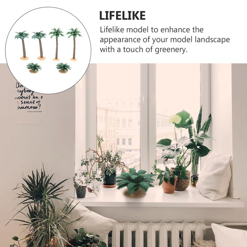 ibasenice 6pcs Micro Landscape Trees Palm Tree Model Train Model