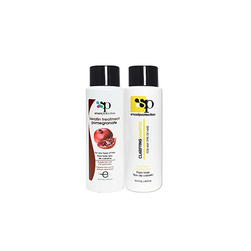 Pomegranate Medium Strength Keratin Treatment with Clarifying Shampoo 16oz by