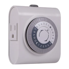 GE 24-Hour Heavy Duty Indoor Plug-in Mechanical Timer, Gray/White