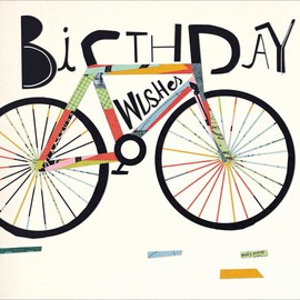 Woodmansterne Artistic Open Male Happy Birthday Greeting Card - Eco-friendly - From The Mambo Range - Bike