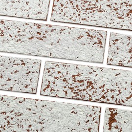TORURAL 100 Whitewash Red Faux Brick Wall Tiles, 3D Thin Brick Veneers for Bedroom, Bathroom, Kitchen, Fireplace and Fence Wall Panels (14.2 sq ft)