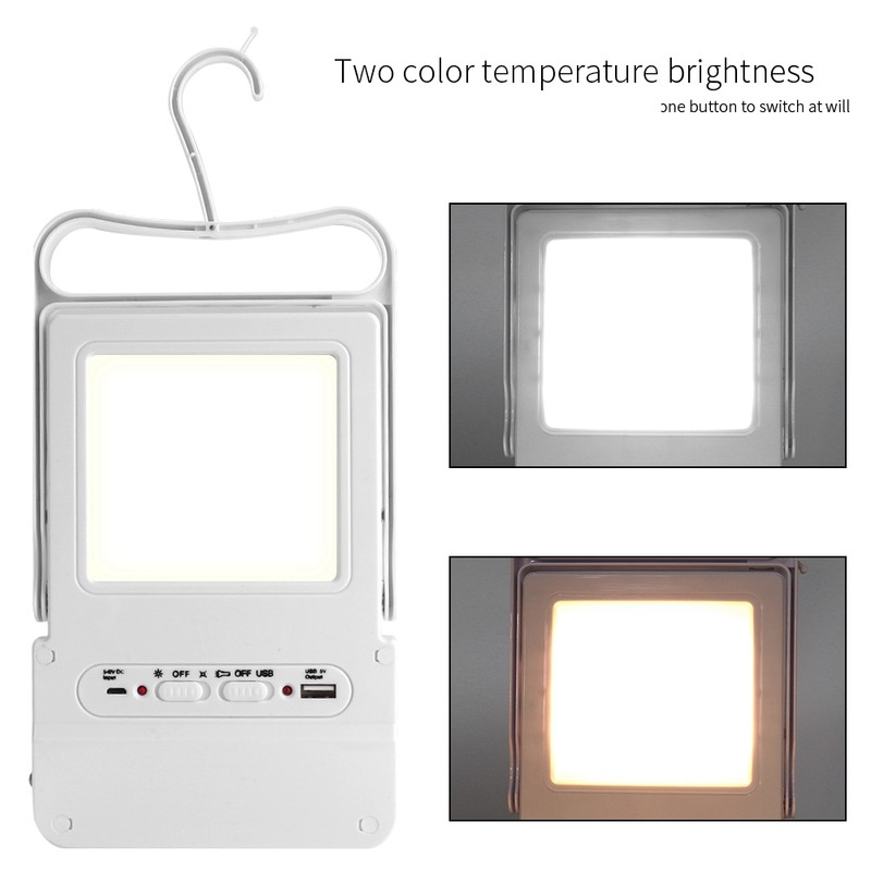 Solar Power Rechargeable Multifunctional LED Light Tent Lantern Lamp