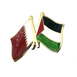 Qatar Palestine Qatari Palestinan Arab Friendship Metal Enamel Country Flags Pin Badge