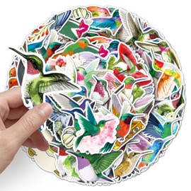 50 PCS Hummingbird Stickers Vinyl Waterproof Window Anti-Collision Stickers for Bicycle,Laptop,Phone,Skateboard,Guitar,Luggage,Computer,Water Bottle Decals for Children,Teens,Adults,Boys,Girls,Kids