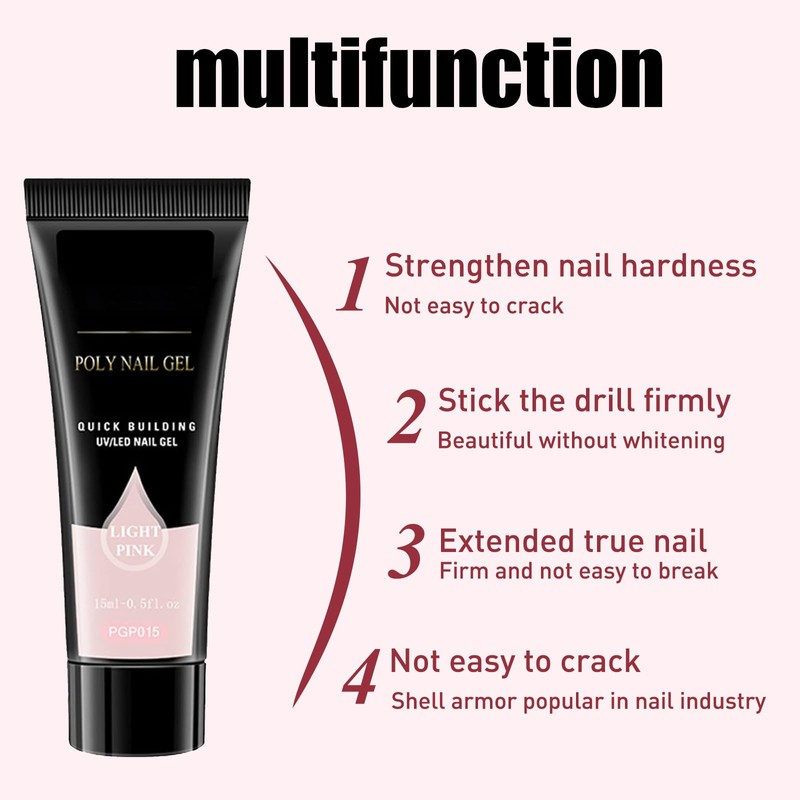 Light Pink Nail Builder Gel Nail Extension Clear Coffee Nail