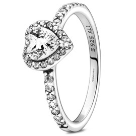 Women's 925 Sterling Silver Heart Rings, Non-precious metal