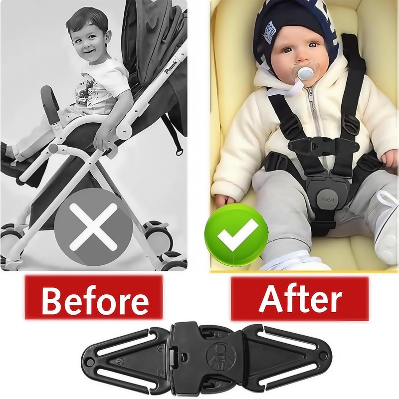 2-Pack Anti-Escape Car Seat Safety Clips - Universal Chest Strap