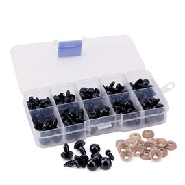 LUYING Doll Eyes, Stuffed Animal Nose Plastic Nose DIY Sewing, Crafting Parts, Handmade (6mm-12mm/9*11mm/7*9mm) 135pcs