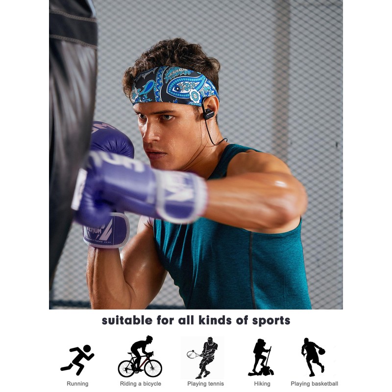 AWUMBUK Headbands for Men, Sweat Bands Head Sports Hair Bands
