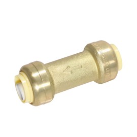 1 Piece XFITTING 1/2" x 1/2" Push Fit Check Valve, Certified to NSF ANSI 61, Brass, Plumbing Fitting for Copper, Pex, CPVC