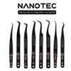 Nanotec Pinzette für Wimpern, japanischer Edelstahl, Premium-Qualität, russische Volumenzange E2