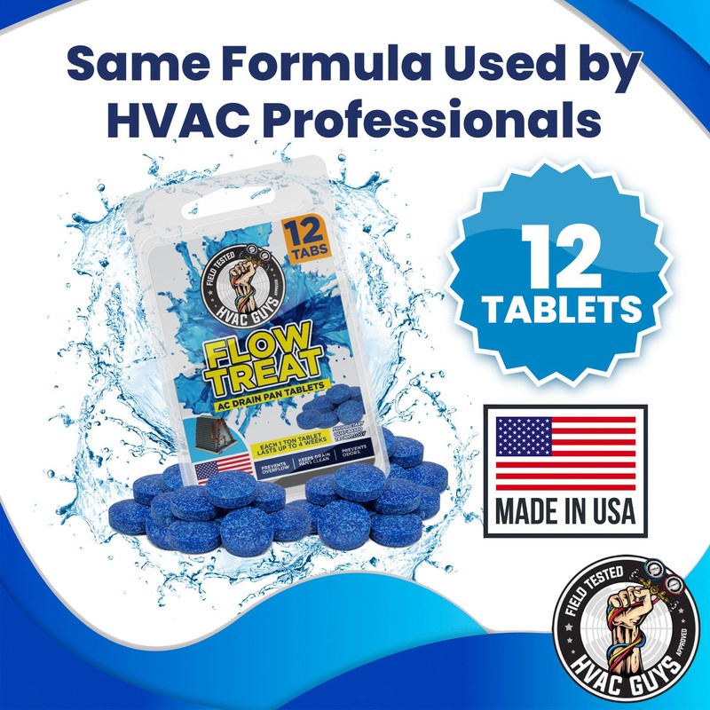 HVAC Guys AC Drain Pan Tablets 12PK | Flow Treat