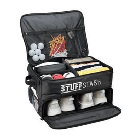 STUFFSTASH Golf Trunk Organizer for Car – Rigid, Won’t Collapse | Ventilated Shoe Compartment, Adjustable Dividers & Mesh Pockets | Golf Gift for Men & Women | Premium Car Trunk Storage Organizer