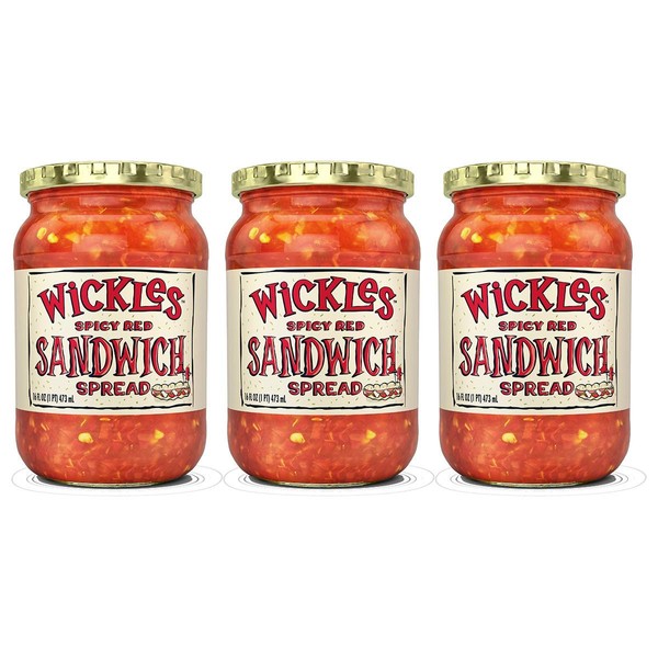 Wickles Spicy Red Sandwich Spread, 16 OZ (Pack - 3)