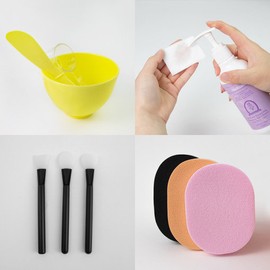 Modeling pack tool gauze set skin care materials, option 06 rainbow pack brush (beige) / 모델링 팩 도구 거즈 세트 피부 미용 재료, 옵션06 레인보우 팩붓(베이지)