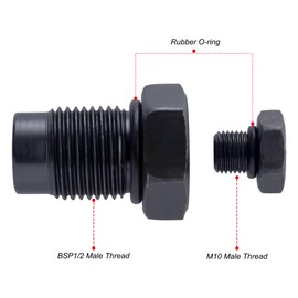 GRYVOZE Hydraulic Breaker Hammer Nitrogen Gas Charging Valve with BSP 1/2 Thread for Breaker and M10*1 Thread for Gas Valve