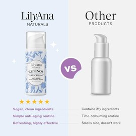 LilyAna Naturals Crema De Ojos - Crema De Ojos Para Ojeras E Inflamación, Crema Para Debajo De Los Ojos, Crema Anti Envejecimiento Para Los Ojos Reduce Las Líneas Finas Y Arrugas (1.0 Onza, Re