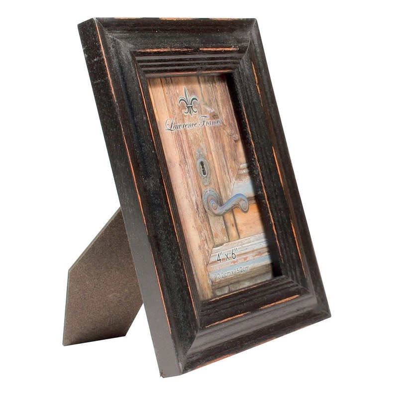 Lawrence Frames 4x6 Weathered Black Wood Picture Frame