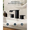 FORIOUS Bathroom Faucets 3 Hole,Matte Black 8 Inch Widespread Bathroom
