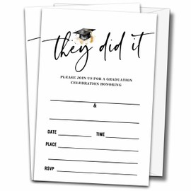 Buildinest They Did It Graduation Invitation 20 Graduation Announcements Graduation Invites 2024 with Envelopes Party Invites for College, Junior, High School, Masters Grad Celebration-A05