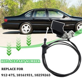 Hood Latch Release Cable Assembly with Handle Compatible with 1994-1996 Chevy Caprice Impala 1994-1996 Fleetwood 1994-1996 Roadmaster Commercial Chassis Replace For 912-475 10161931 10259265