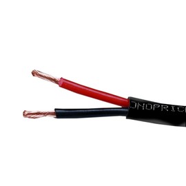 Monoprice Speaker Wire - CL2 Rated, 2-Conductor, 12AWG, PVC Jacket Material, 99.9% Oxygen-Free Pure Bare Copper, 100 Feet, Black