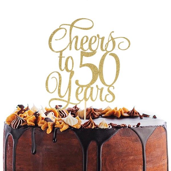 Decoración para tartas Cheers to 50 Years – Decoración para tartas de 50 cumpleaños, 50 decoraciones para tartas, decoración para tartas de 50 cumpleaños, decoración para tartas de 50 cumpleaños para mujeres/hombres, decoración para tartas de 50 aniversa