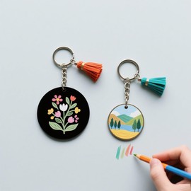 JMNHSOA Pack of 25 Acrylic Plates, Black, 5 cm Plastic Plate, Acrylic Glass, Round Acrylic Discs for Christmas Decoration, Vinyl Painting, Engraving, Wedding and DIY Crafts