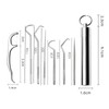 8pcs Stainless Steel Toothpick Set Metal Flossing Portable Toothpick Box